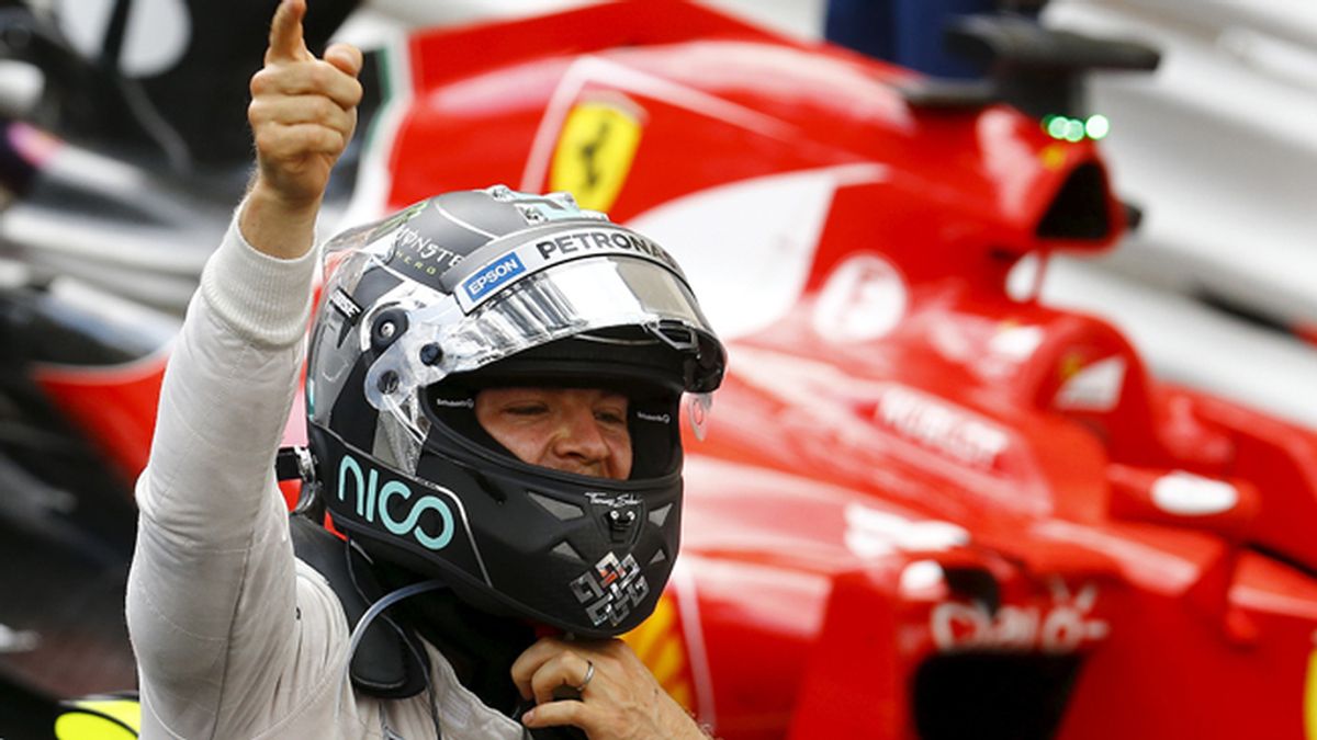 Nico Rosberg celebra su victoria en el Gran Premio de Mónaco
