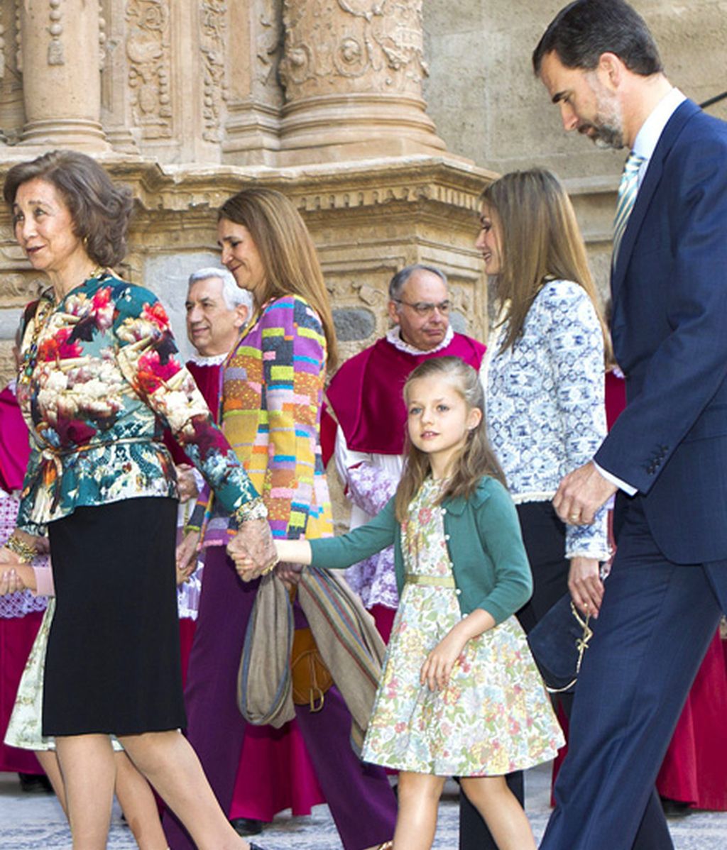 La Familia Real, casi al completo, en la catedral de Palma de Mallorca