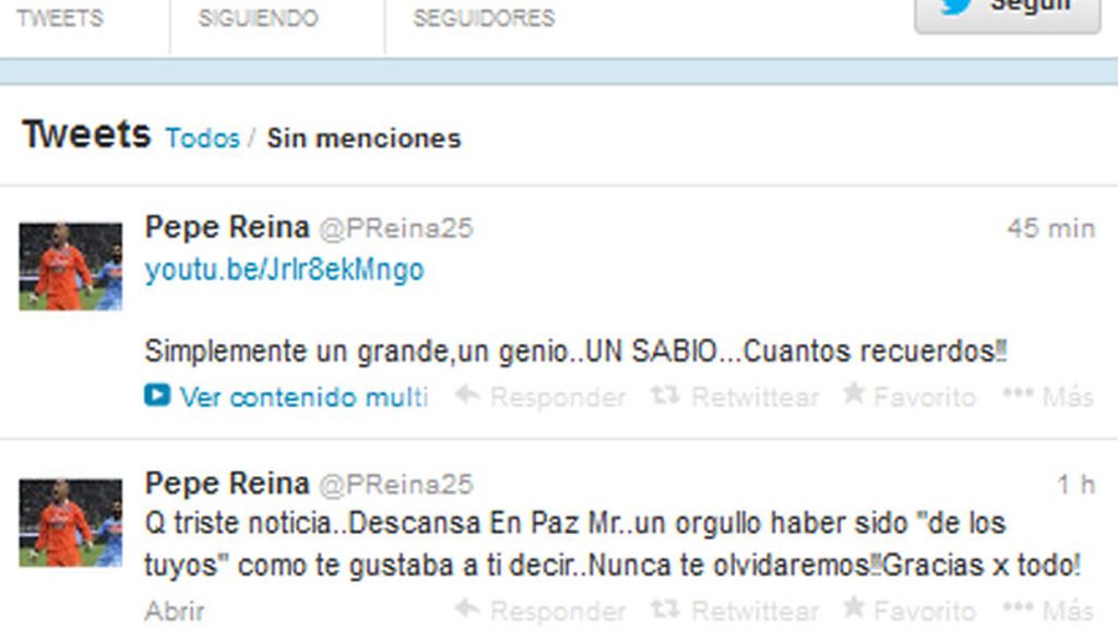 Triste adiós a Aragonés en Twitter