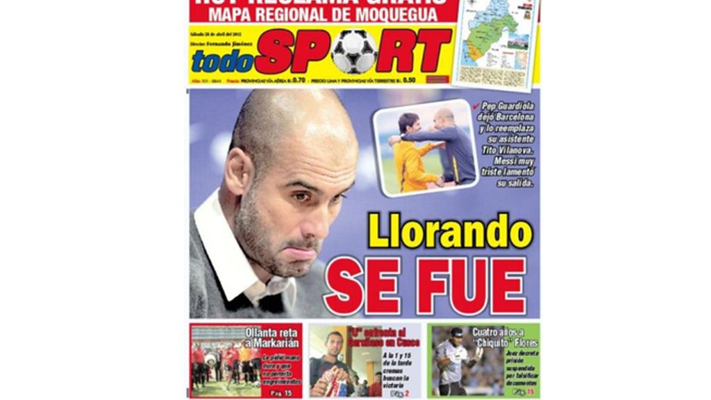 La despedida de Guardiola en la prensa