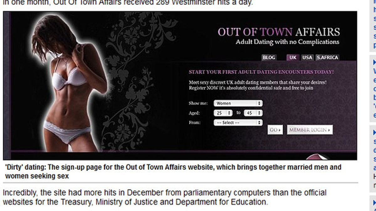Una web de adulterios recibe más de 52.000 visitas desde el Parlamento británico