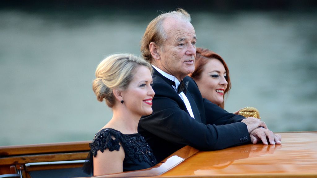 George Clooney y Amal Alamuddin junto a los invitados el día de su boda