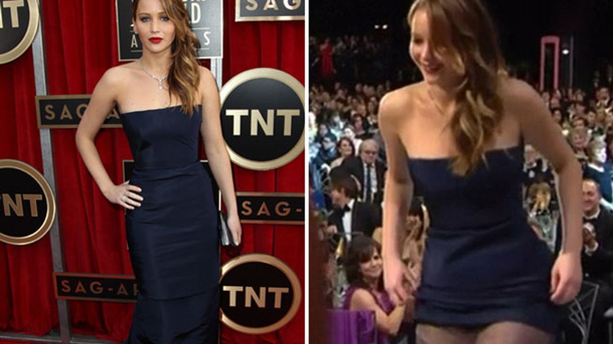 Jennifer Lawrence casi pierde el vestido
