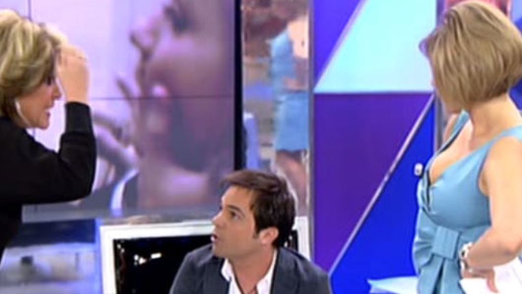 Terelu se sienta encima de Gerardo para que se calle de una vez