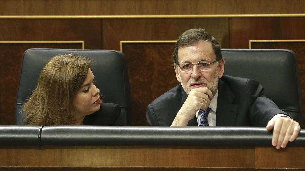 Soraya Sáenz de Santamaría y Mariano Rajoy, en el Congreso