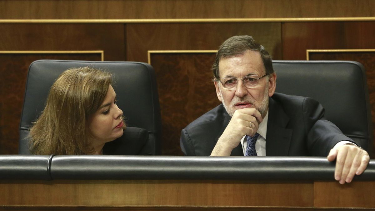 Soraya Sáenz de Santamaría y Mariano Rajoy, en el Congreso