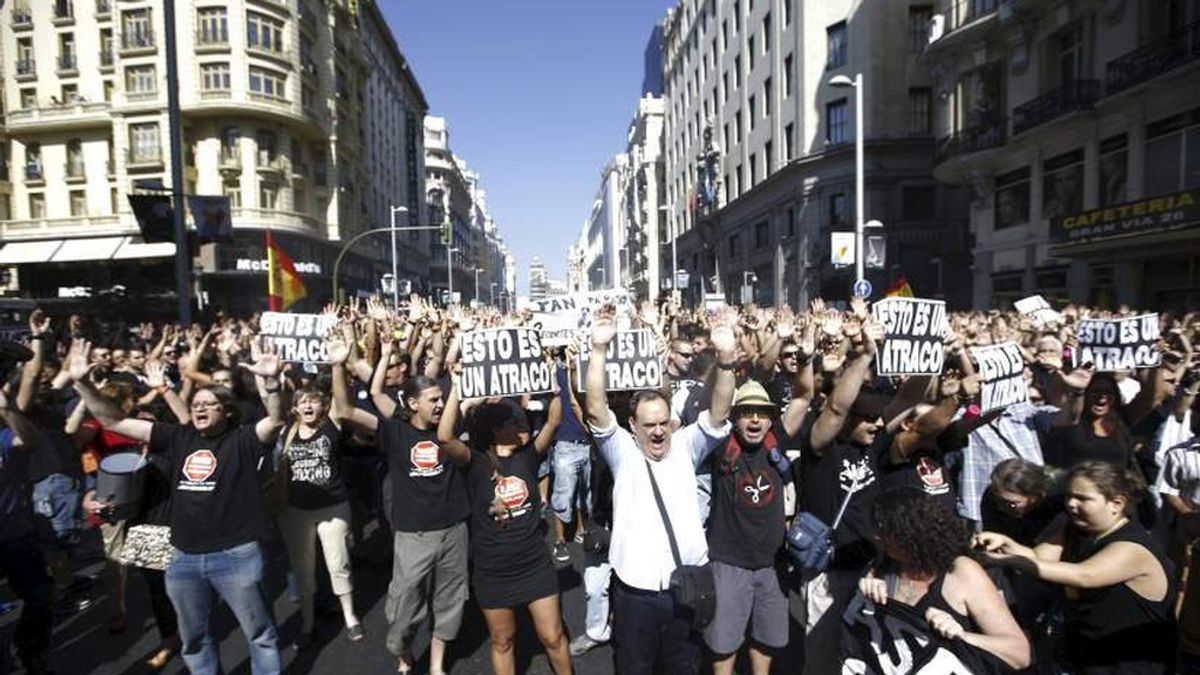 Protestas de los funcionarios contra los recortes del Gobierno