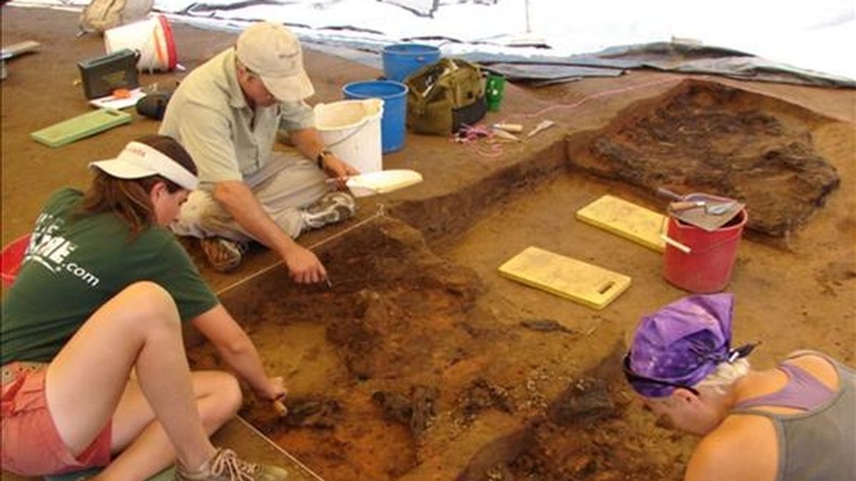 Un grupo de arqueólogos durante las labores de investigación. EFE/Archivo