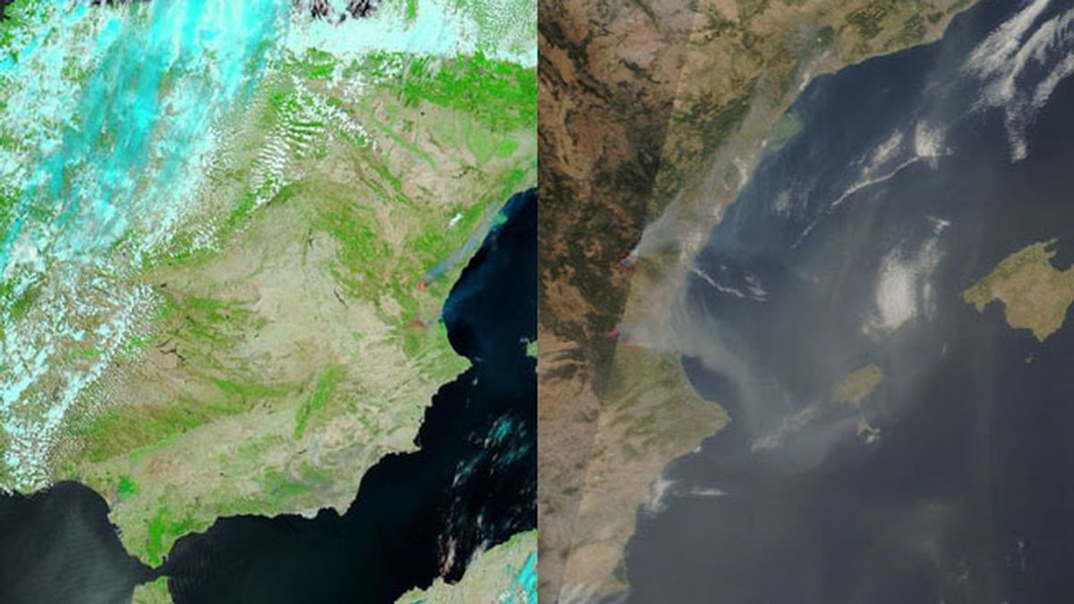 Los incendios en Valencia (NASA) Los incendios en Valencia (NASA)
