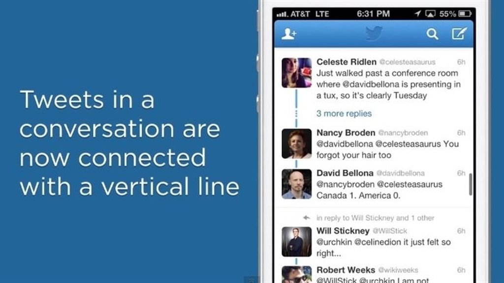 Twitter se actualiza con un nuevo diseño para las conversaciones