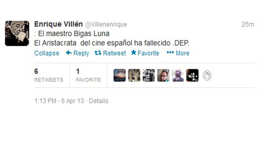 El mundo del cine homenajea a Bigas Luna en Twitter