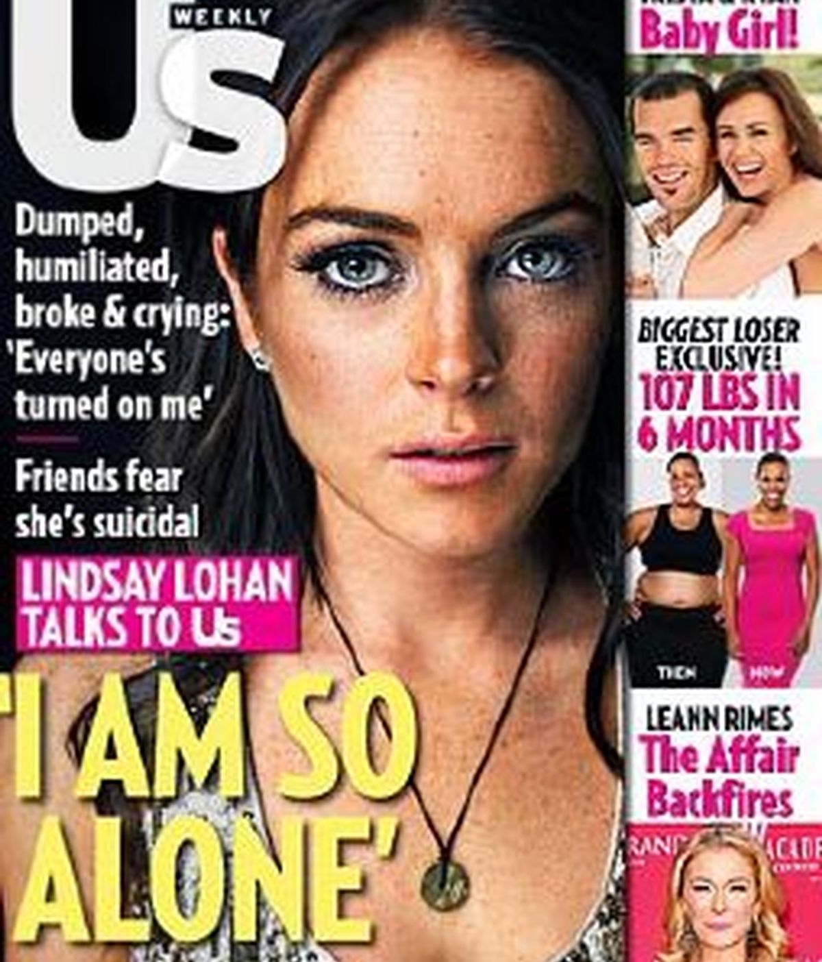 Lindsay Lohan dice estar "en el infierno" después de la ruptura con su novia Samantha Ronson. Foto Us Weekly magazine.