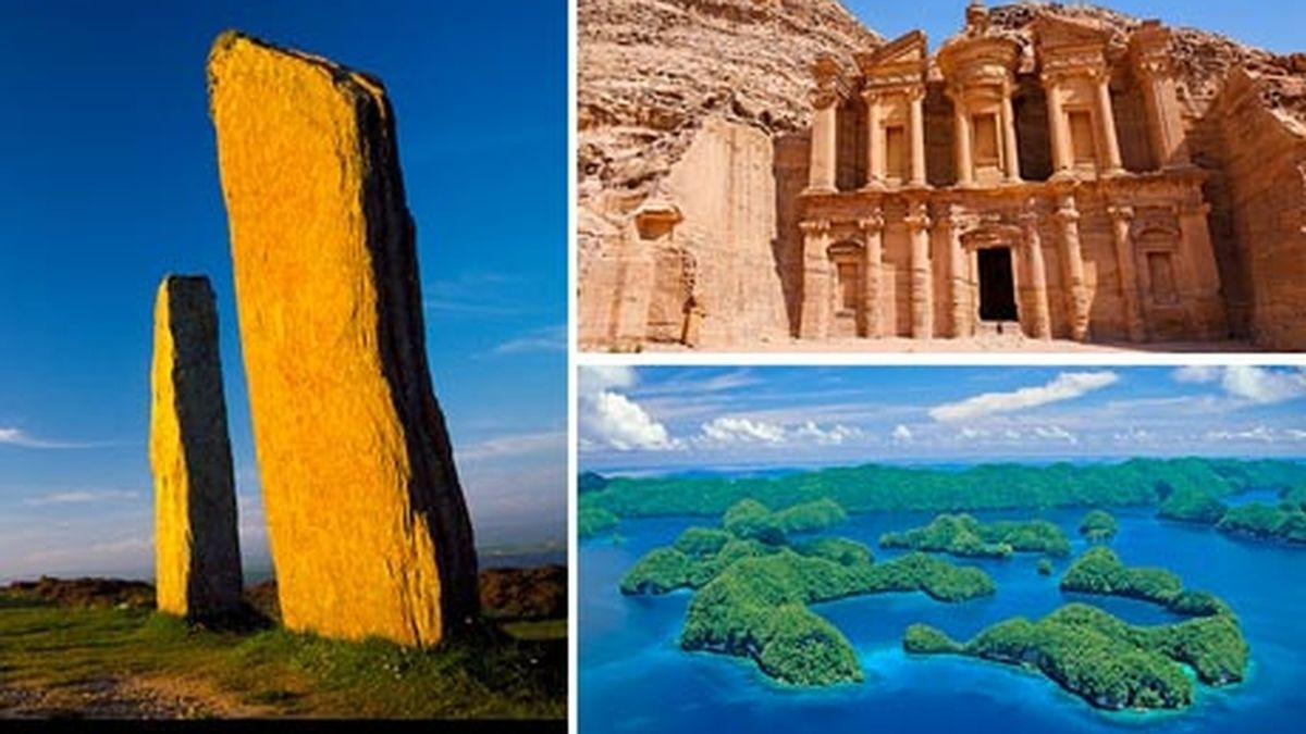 Montaje de algunos de los lugares que son patrimonio de la humanidad de la UNESCO