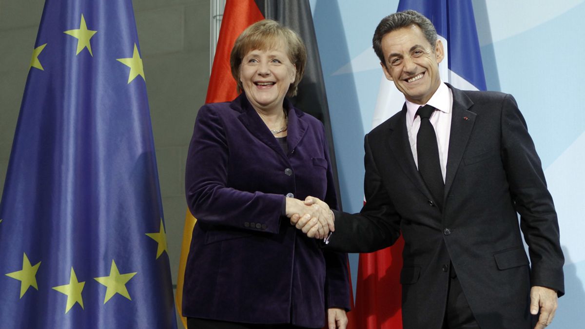 Primera reunión de Merkel y Sarkozy en 2012