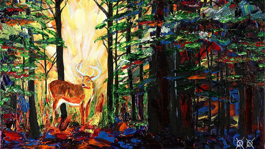 Un artista ciego se vale del tacto para pintar cuadros increíbles