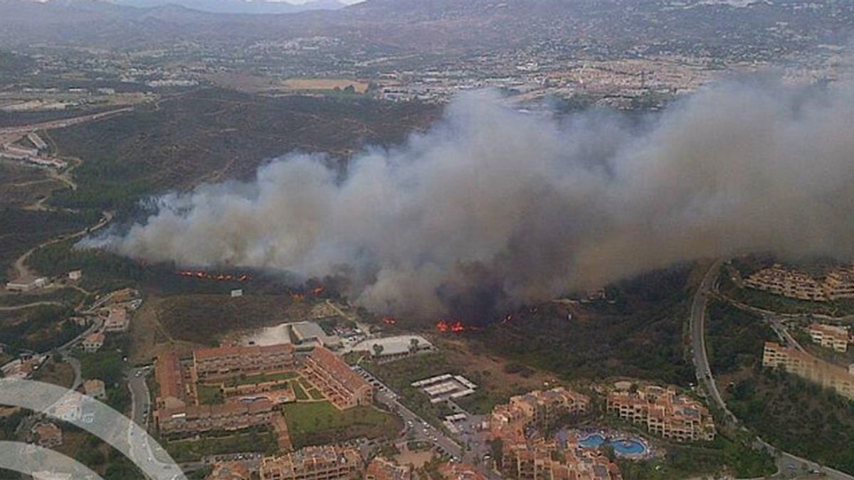 Incendio en Mijas. Foto: Consejería de Medioambiente