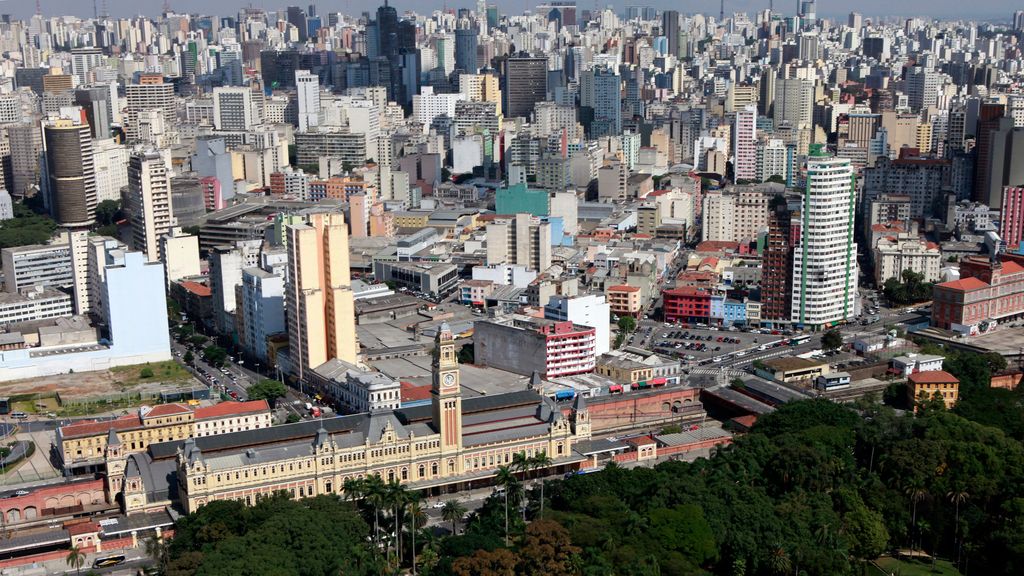 Vista aérea de la Estación Julio Prestes