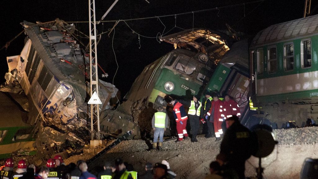 Imágenes del coche de trenes en Polonia