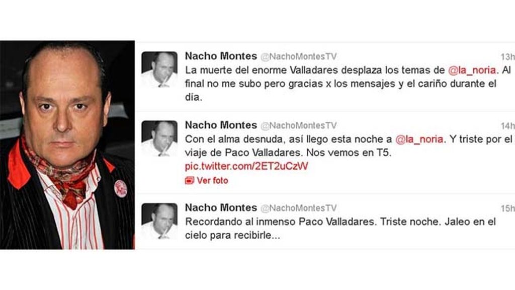 Twitter llora a Paco Valladares