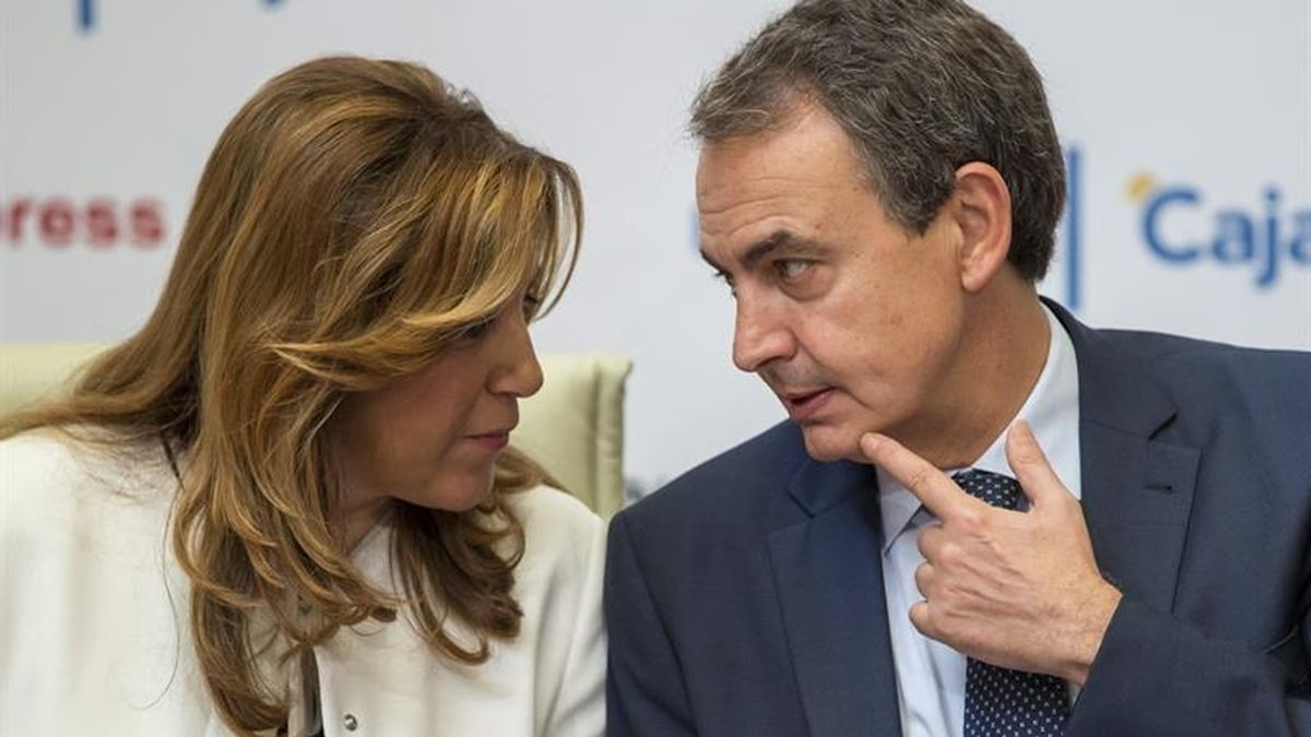 Susana Díaz, presidenta de la Junta de Andalucía, y el expresidente José Luis Rodríguez Zapatero