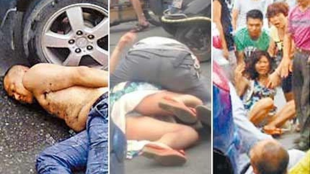 El hombre saltó del autobús que conducía sobre el capó del coche de su víctima.