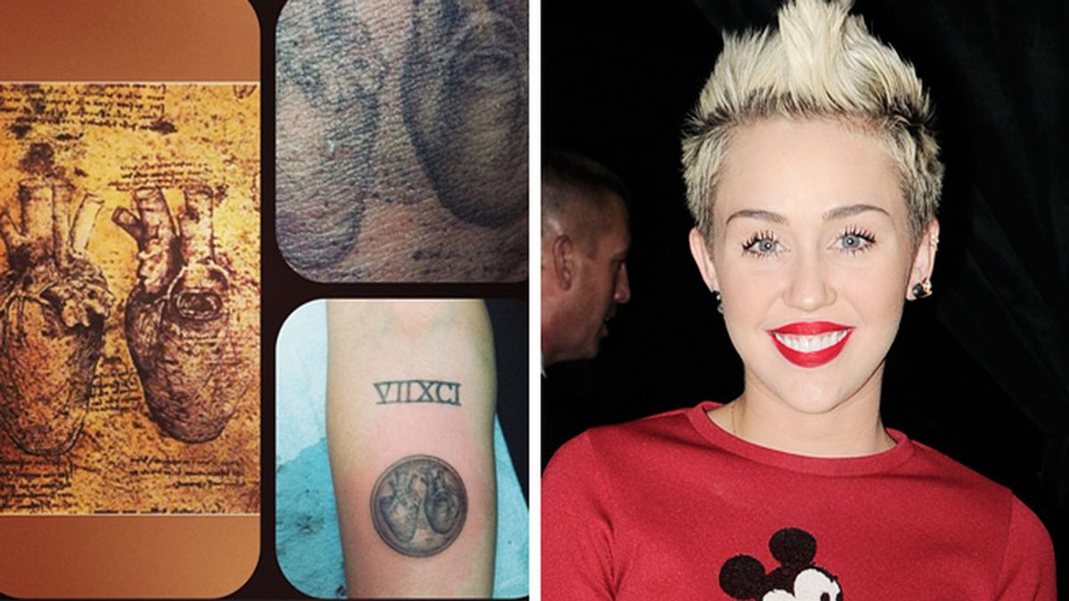 Un corazón de Da Vinci, último tatuaje de Miley Cyrus