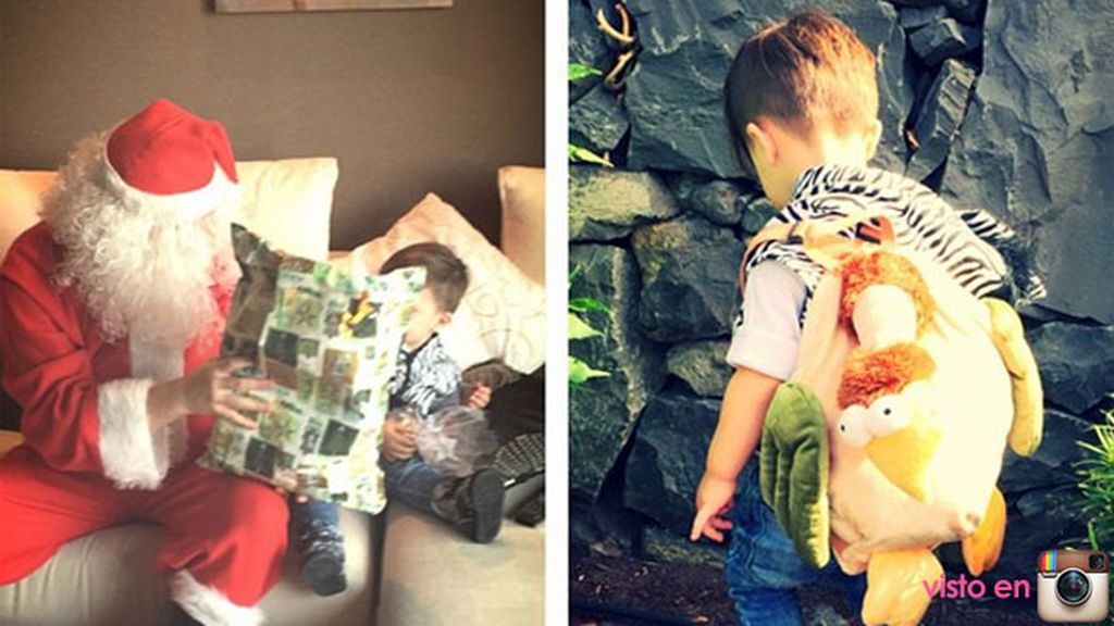 Enzo, el hijo de Romina Belluscio y Guty, también puso conocer a Papá Noel