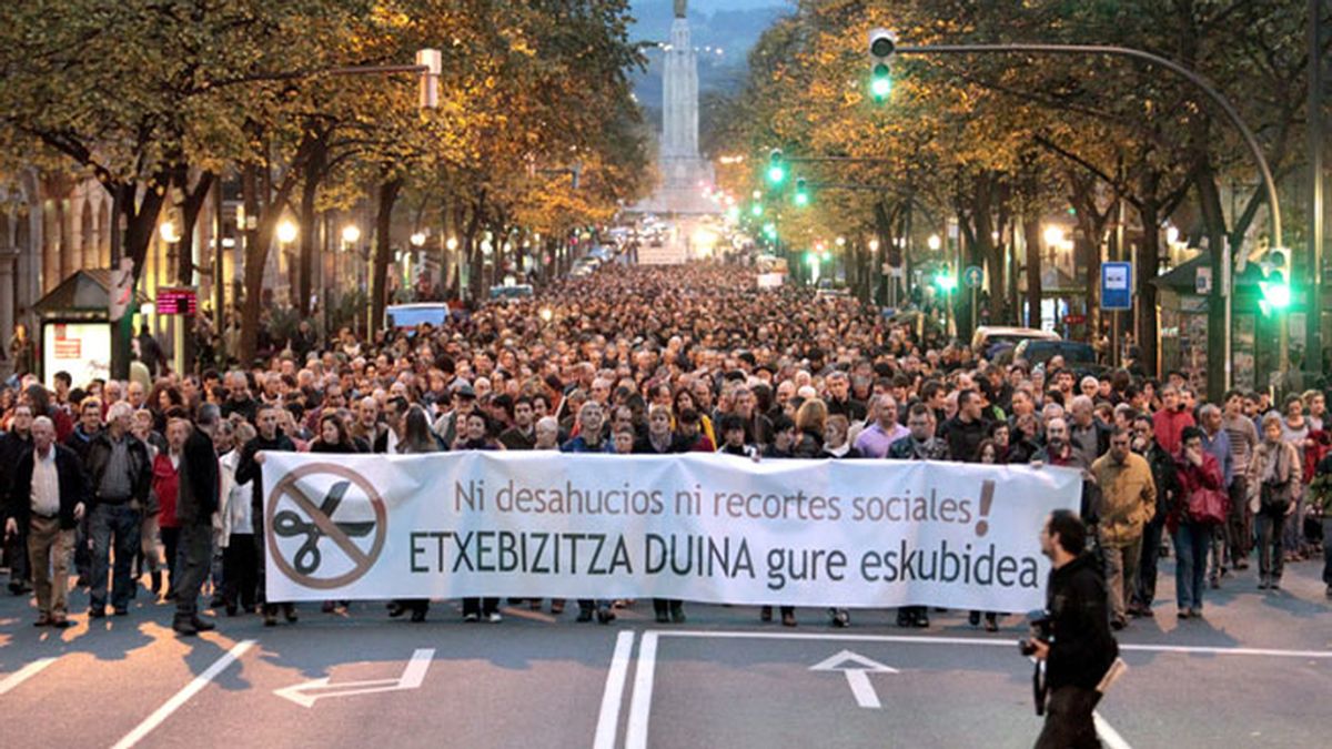 Manifestación en Bilbao contra los desahucios