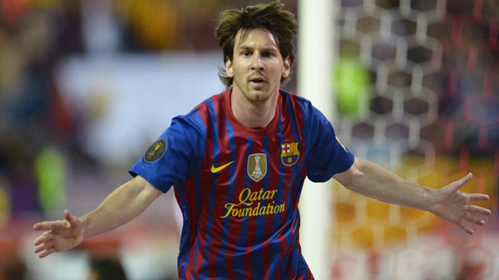 Leo Messi celebra el 0-2
