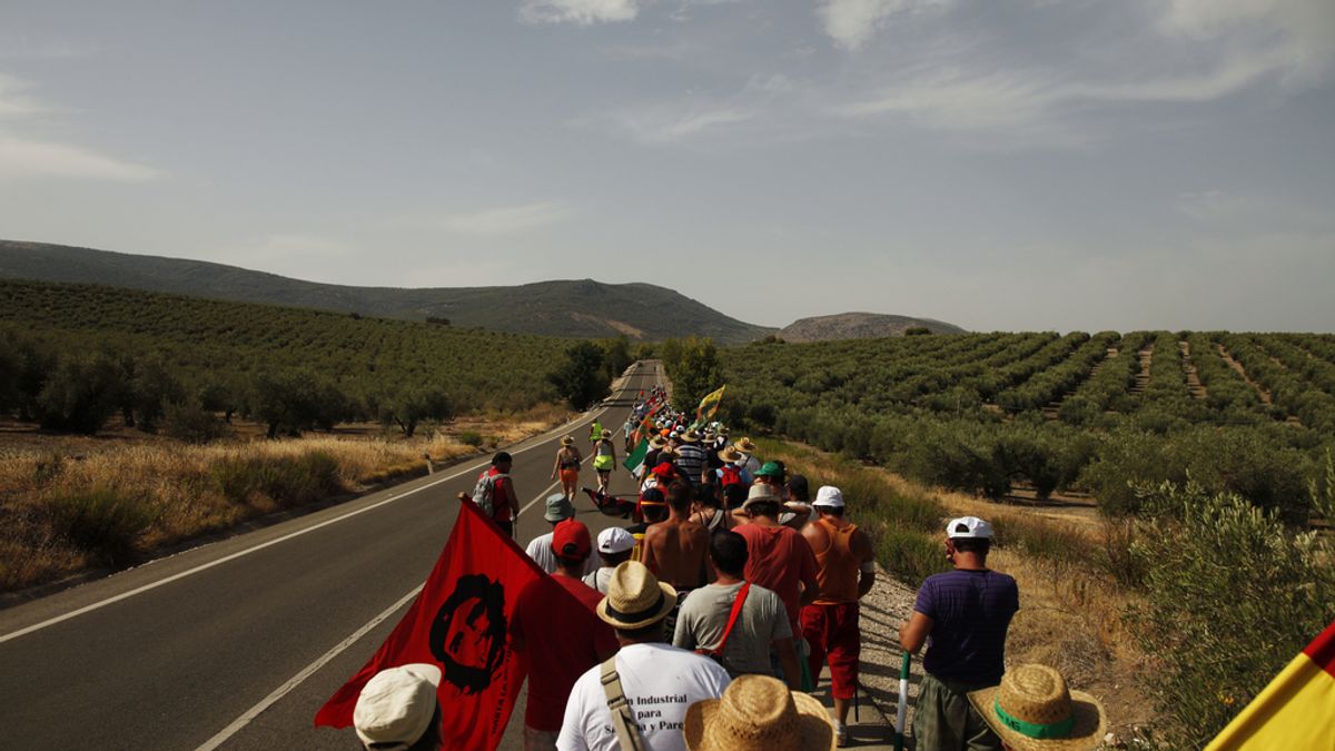 Marcha obrera de Jaén. Sánchez Gordillo y el SAT
