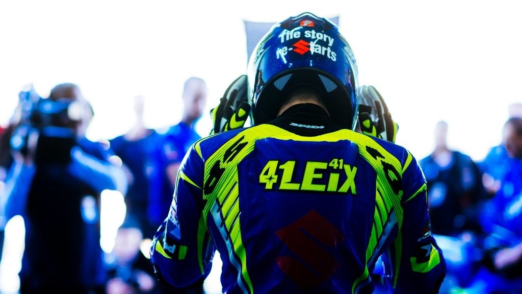 Aleix Espargaró y Maverick Viñales rodando en Valencia