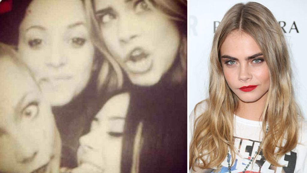 Cara Delevigne en una divertida foto junto a sus amigas