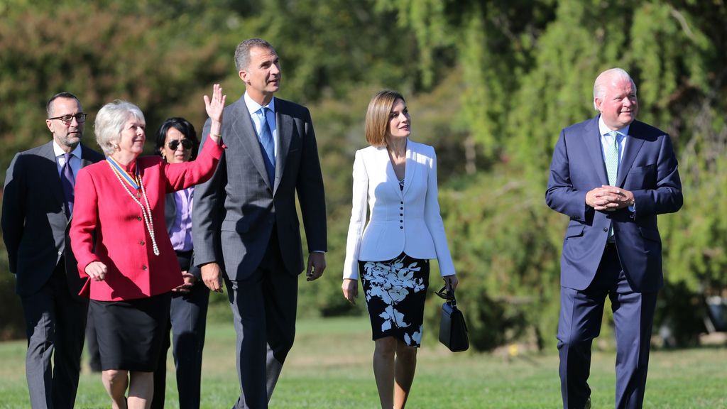 Don Felipe y doña Letizia durante la visita al Mount Vernon