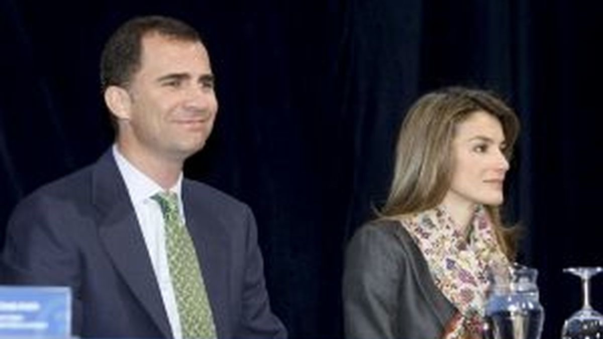 Los Príncipes de Asturias durante el acto de inauguración oficial del Congreso Mundial de la Web. Foto:EFE