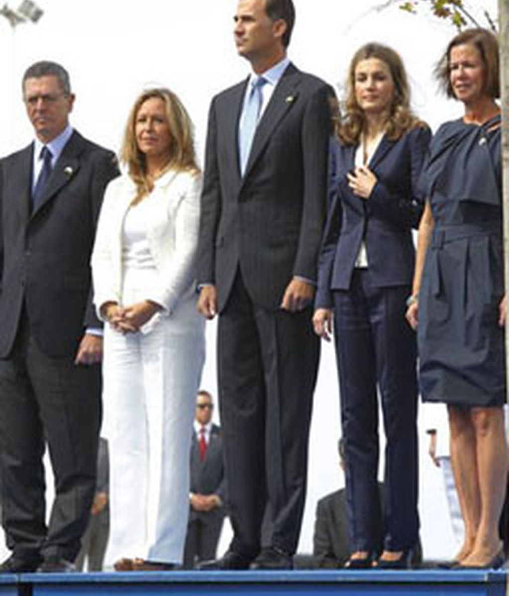 Los Príncipes de Asturias durante el homenaje Los Príncipes de Asturias durante el homenaje