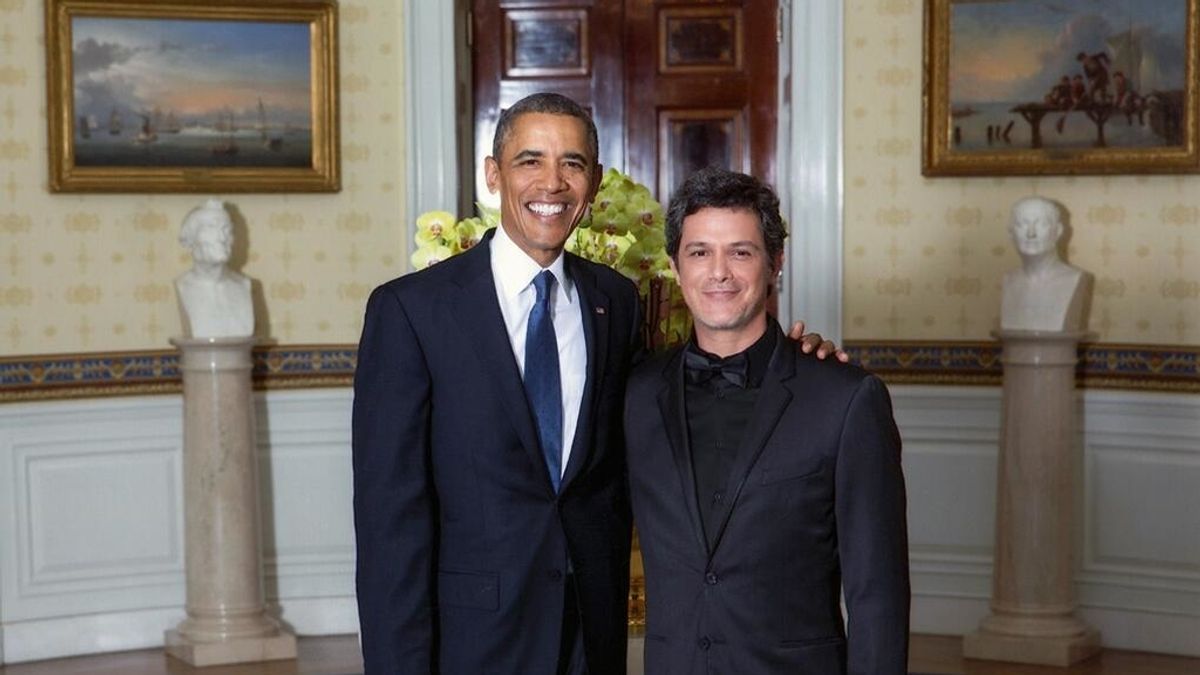 Alejandro Sanz en su encuentro con Barack Obama