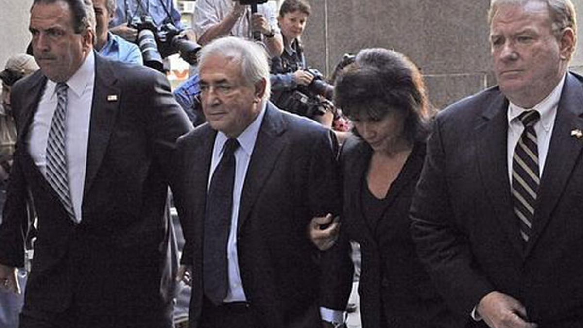 Dominique Strauss-Kahn , a su llegada al tribunal