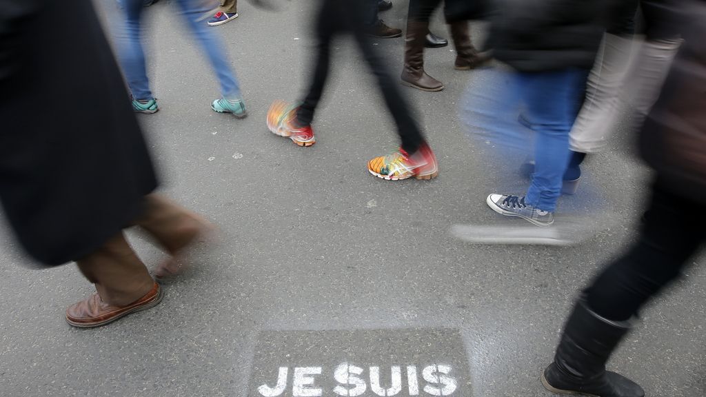 Manifestación contra el terrorismo en Francia