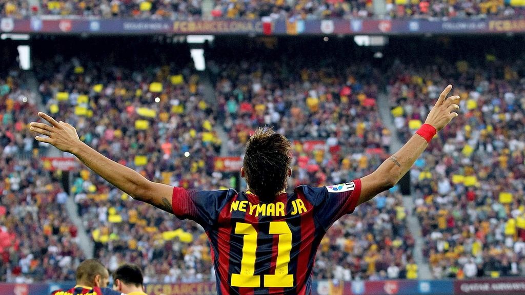 Neymar celebra el primer gol Neymar celebra el primer gol