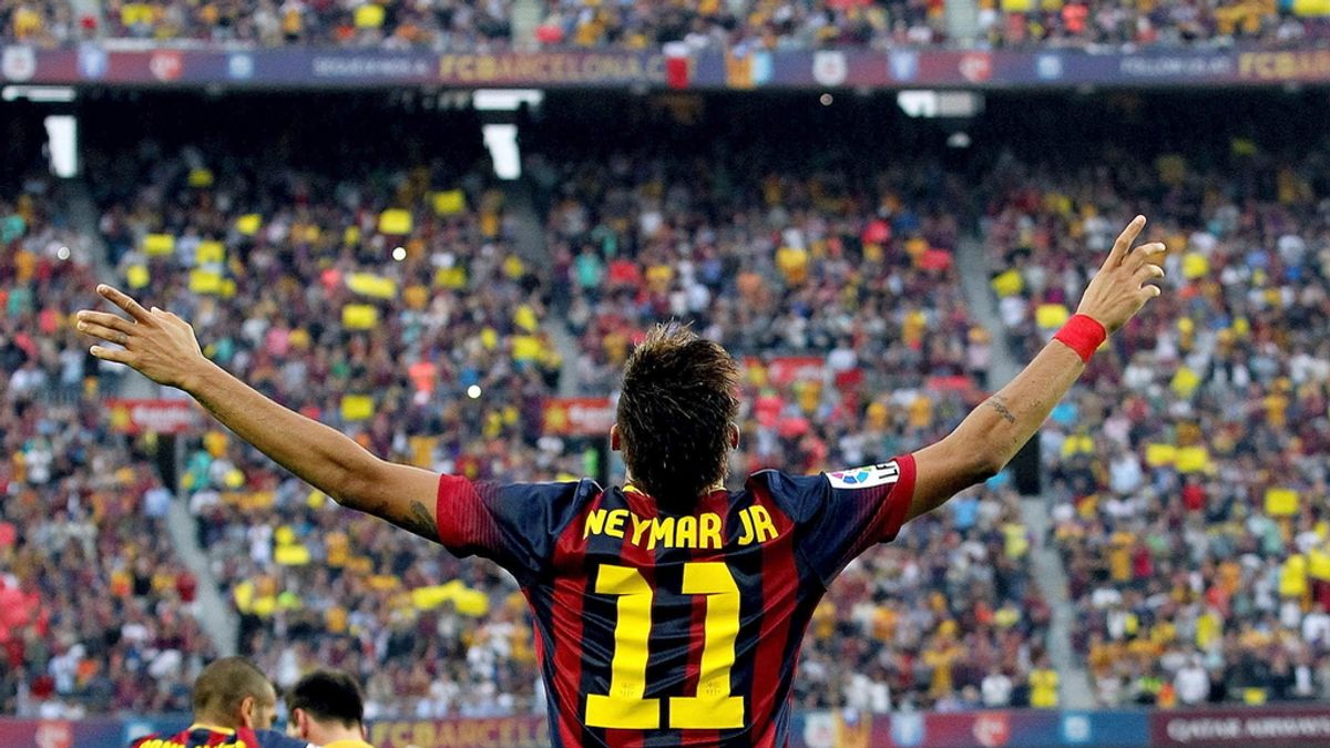 Neymar celebra el primer gol