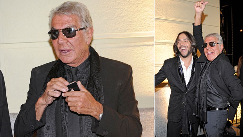 El diseñador Roberto Cavalli y el bailarín Joaquín Cortés