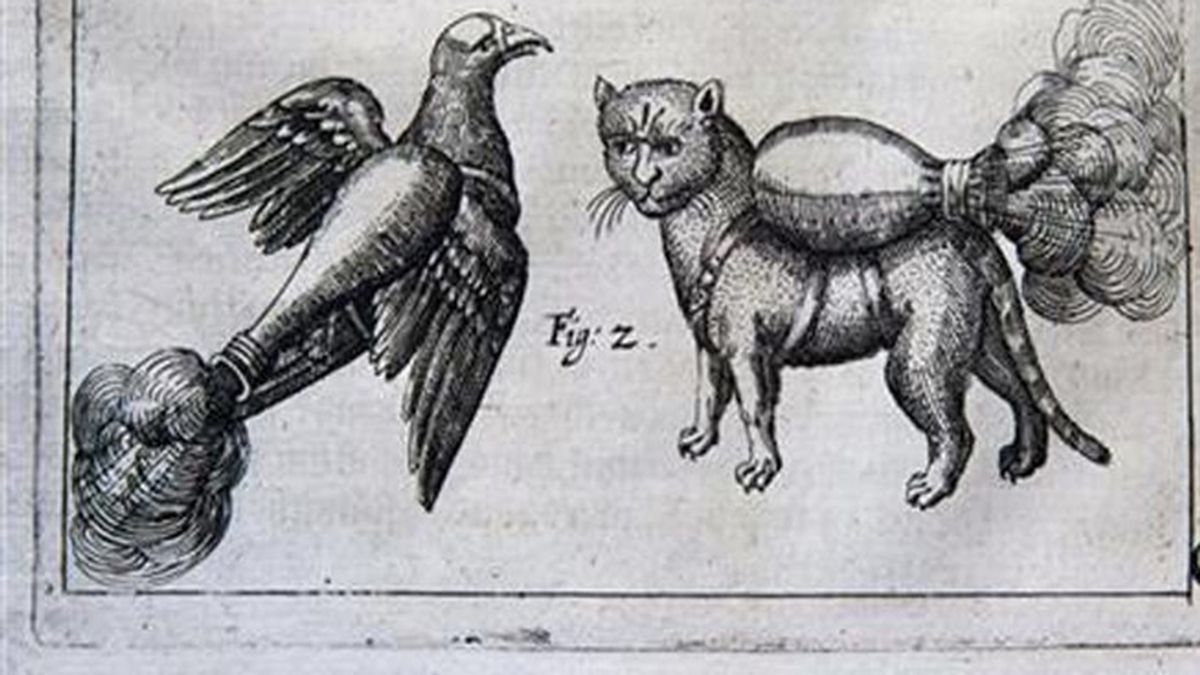 Un manuscrito medieval presenta "gatos-cohetes" como arma de artillería