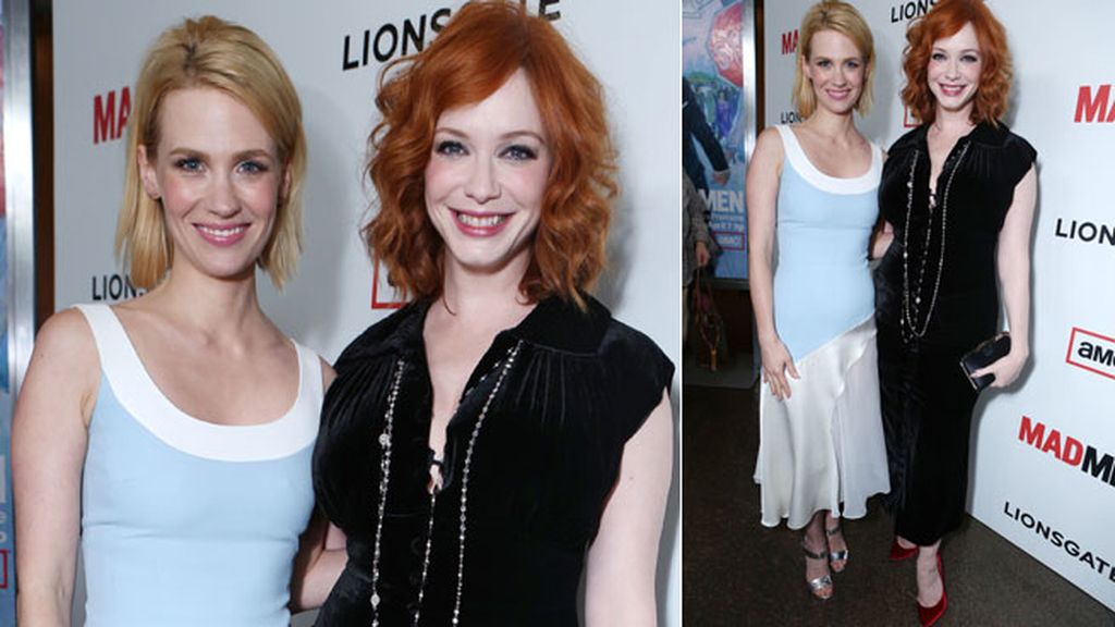 January Jones y Christina Hendricks, deslumbrantes y felices