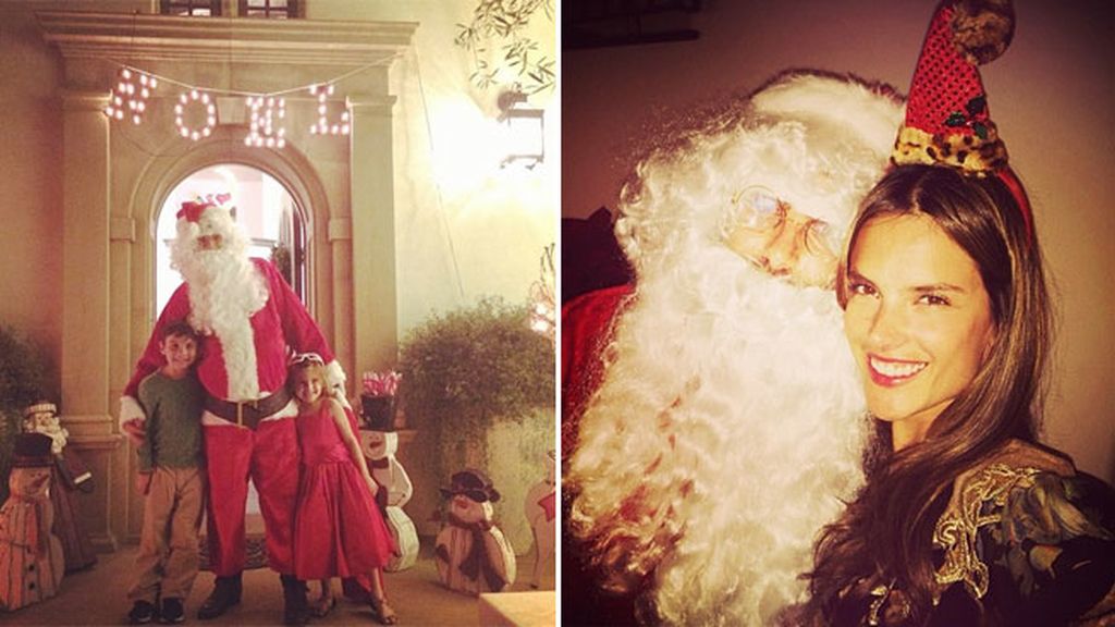 Los hijos de Alessandra Ambrosio con Papá Noel