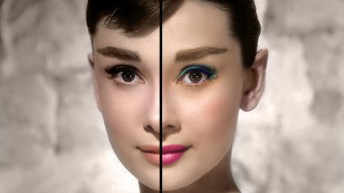Maquillando a Audrey Hepburn