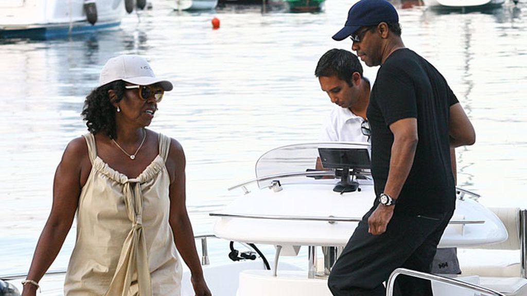Denzel Washington, con su familia en Italia