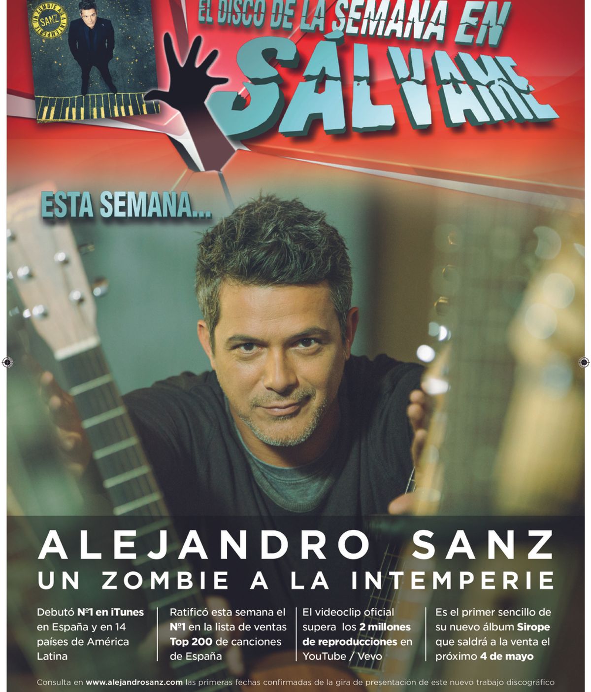 Alejandro Sanz estrena su nuevo single "Un Zombie a la Intemperie"