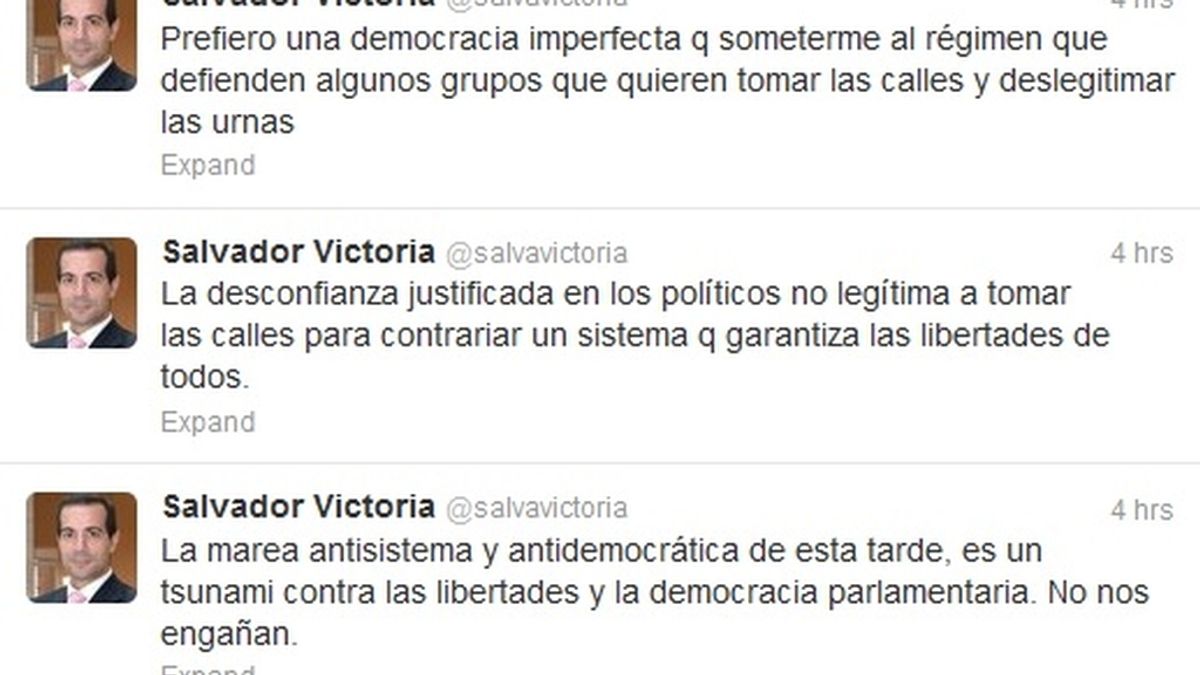 Victoria compara la manifestación de la 'Marea Ciudadana' con el fallido golpe de estado del 23-F