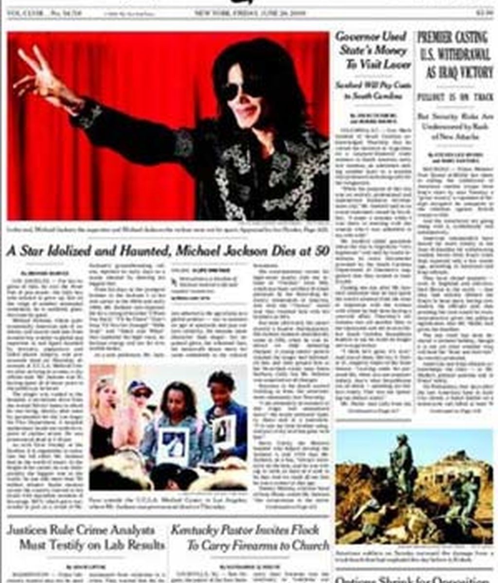 La muerte de Michael Jackson en la prensa