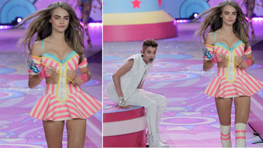 A Justin Bieber se le van los ojos en el desfile de Victoria's Secret
